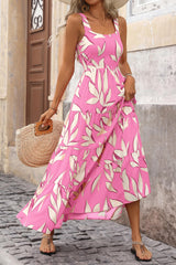 Floral Ruffle Long Flowy Cute Casual Beach Boho Maxi Dresses