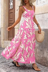 Floral Ruffle Long Flowy Cute Casual Beach Boho Maxi Dresses