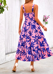 Floral Ruffle Long Flowy Cute Casual Beach Boho Maxi Dresses