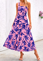 Floral Ruffle Long Flowy Cute Casual Beach Boho Maxi Dresses