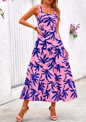 Floral Ruffle Long Flowy Cute Casual Beach Boho Maxi Dresses