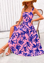 Floral Ruffle Long Flowy Cute Casual Beach Boho Maxi Dresses