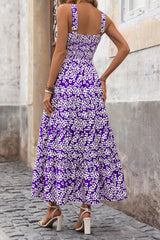 Floral Ruffle Long Flowy Cute Casual Beach Boho Maxi Dresses