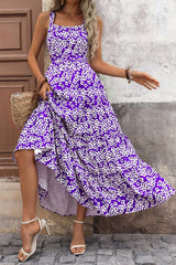 Floral Ruffle Long Flowy Cute Casual Beach Boho Maxi Dresses
