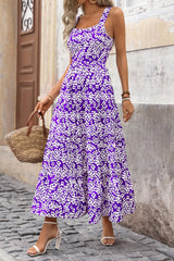 Floral Ruffle Long Flowy Cute Casual Beach Boho Maxi Dresses