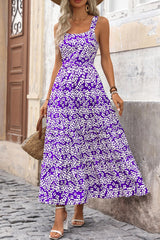 Floral Ruffle Long Flowy Cute Casual Beach Boho Maxi Dresses