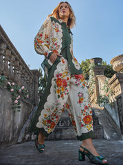 Socofy Emerald Blossom Sandals