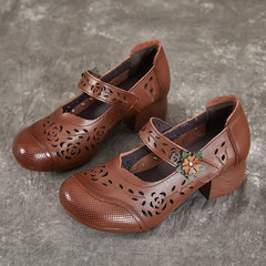 Socofy Spring Top Grain Leather Sandals