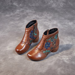 Socofy Fall Winter Ethnic Style Short Boots