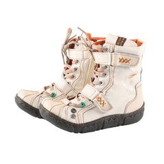 Socofy Leather Side Zip Short Boots