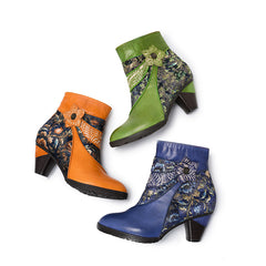 Socofy Handmade Leather Short Boots