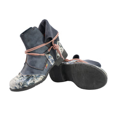 Socofy New Chinese Style Flat Short Boots
