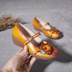 Socofy Summer Genuine Leather Platform Shoes