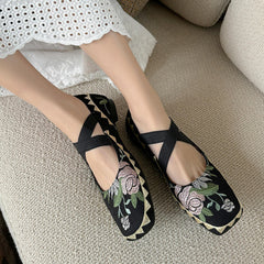 Socofy Retro Ethnic Flat Shoes