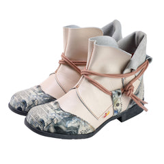 Socofy New Chinese Style Flat Short Boots