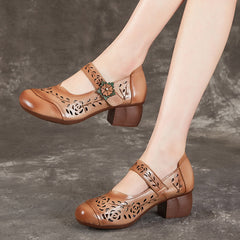 Socofy Spring Top Grain Leather Sandals