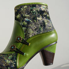 Socofy Vintage Leather Short Boots