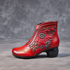 Socofy Fall Winter Ethnic Style Short Boots