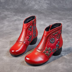 Socofy Fall Winter Ethnic Style Short Boots
