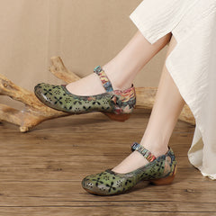 Socofy Cutout Low Heel Shoes