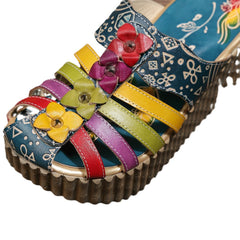 Socofy Summer Ethnic Floral Slippers