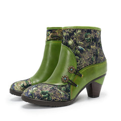 Socofy Vintage Leather Short Boots