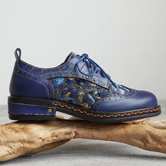 Socofy Handmade Leather Brogue Shoes