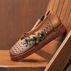 Socofy Vintage Cutout Sandals