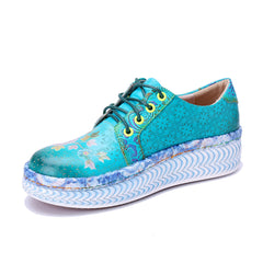 Socofy Retro Handmade Leather Casual Shoes
