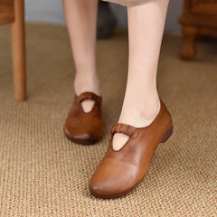 2025 New Vintage Handmade Flat Heel Soft Sole Summer Leather Flat Shoes