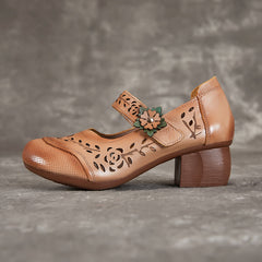 Socofy Spring Top Grain Leather Sandals