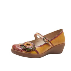 Socofy Summer Genuine Leather Platform Shoes