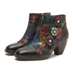 Socofy Blooming Grace Ankle Boots