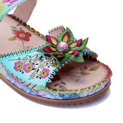 Socofy Retro Handmade Leather Sandals