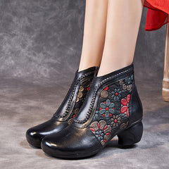 Socofy Fall Winter Ethnic Style Short Boots