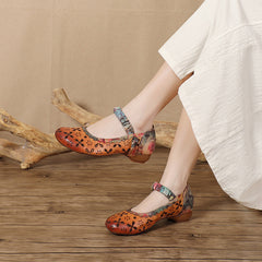 Socofy Cutout Low Heel Shoes