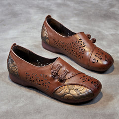 Socofy Summer Round Toe Flat Sandals