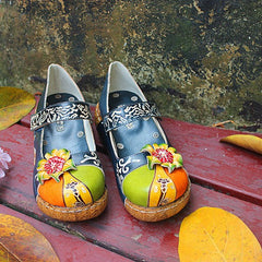 Socofy Summer Leather Printed Slippers
