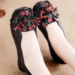 Socofy Top Grain Leather Women Shoes