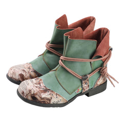 Socofy New Chinese Style Flat Short Boots