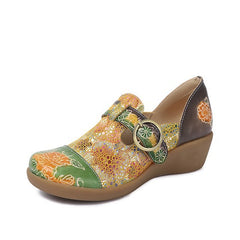 Socofy Summer Leather Wedge Shoes