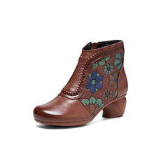 Socofy Fall Winter Ethnic Style Short Boots