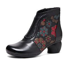 Socofy Fall Winter Ethnic Style Short Boots