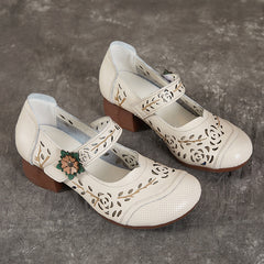 Socofy Spring Top Grain Leather Sandals