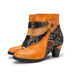 Socofy Handmade Leather Short Boots