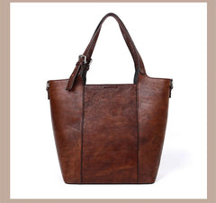 Socofy Vintage Style Luxury Handbags Genuine Cowhide Handmade Embossing Women's Shoulder Bags