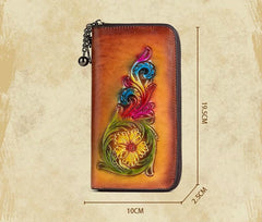 Socofy Retro Head Layer Cowhide Women Wallet Embossed Purse For Women Genuine Leather Luxury Clutch