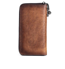 Socofy Retro Head Layer Cowhide Women Wallet Embossed Purse For Women Genuine Leather Luxury Clutch