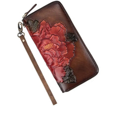 Socofy Retro Women Wallet Genuine Leather Luxury Wallets
