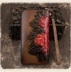 Socofy Retro Women Wallet Genuine Leather Luxury Wallets